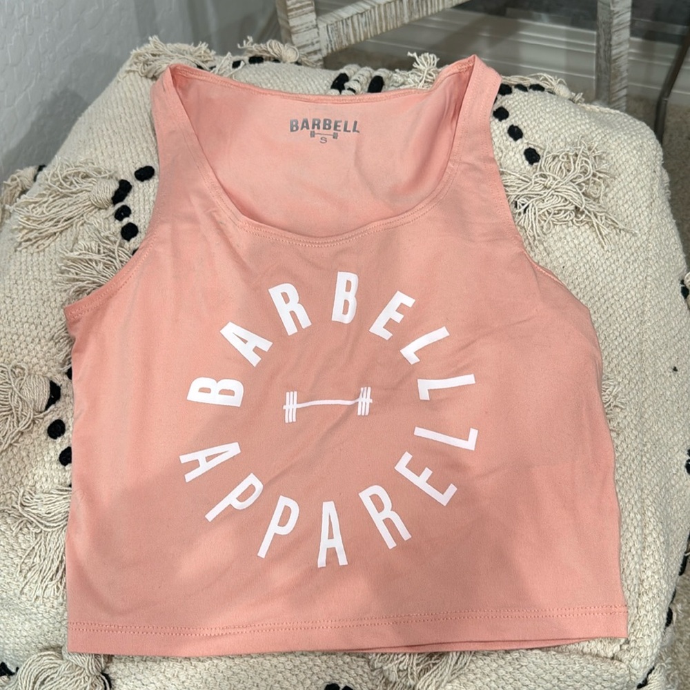 Barbell Apparel peach crop tank top